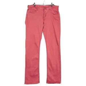 ROCKSTAR RSM201PFD Red Button Fly Straight Leg Mid Rise Denim Jeans SIZE 36